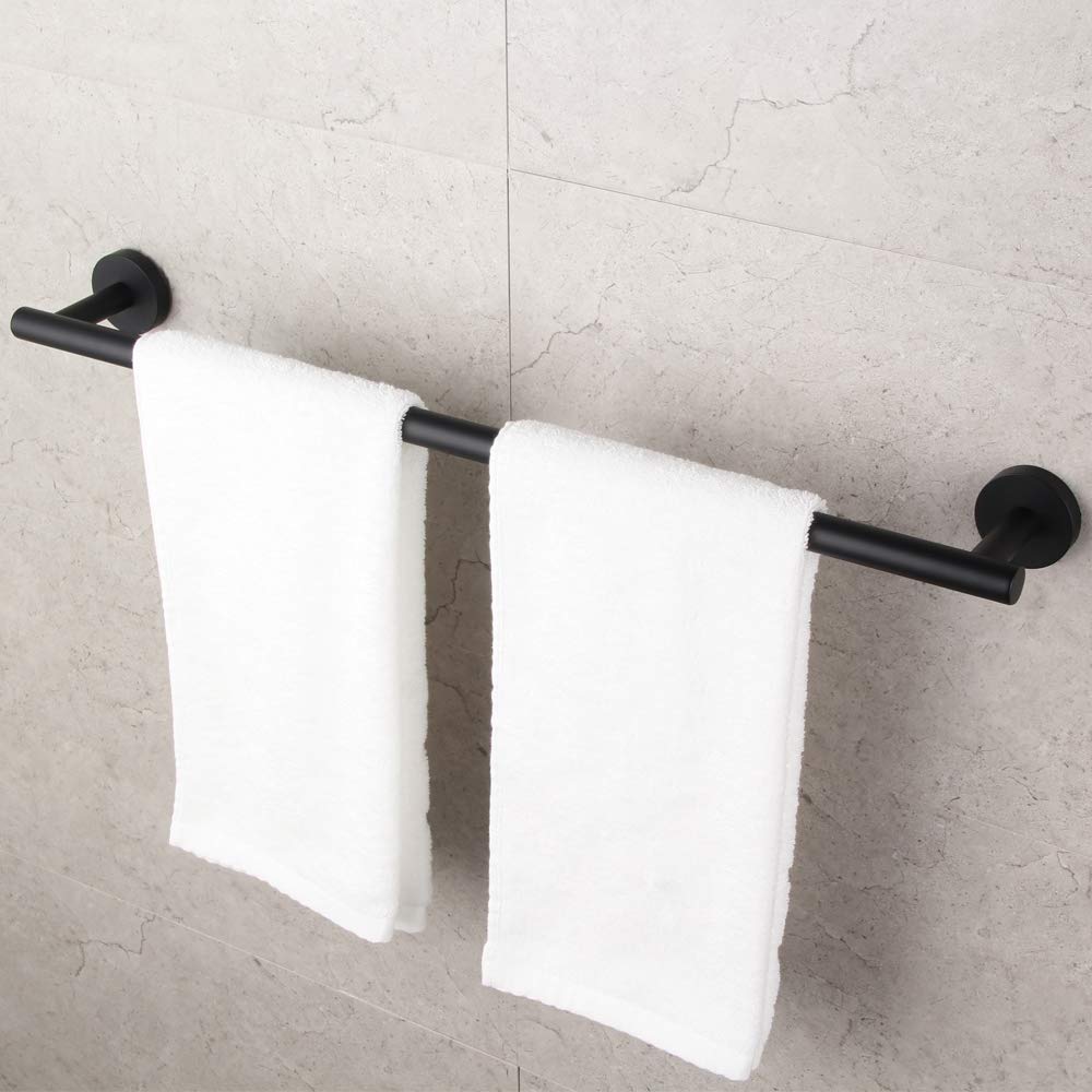 Gerzwy Bathroom Towel Bar 30'' Stainless Steel Towel Bar Matte Black Contemporary Style Wall Mount For Bath Kitchen Ag1101C75-Bk